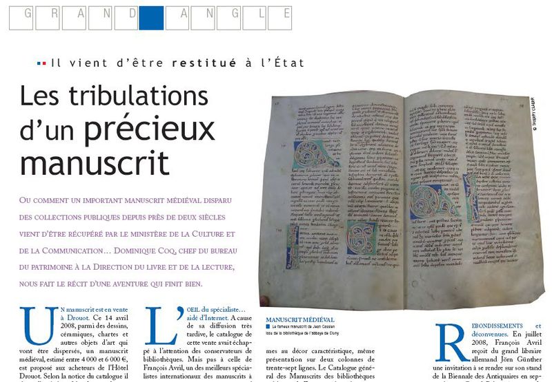 Article manuscrit BNF